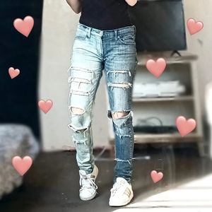 Split dyed jeans